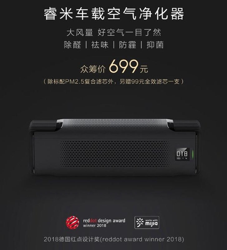 Начат сбор средств на выпуск очистителя воздуха для авто Xiaomi / Roidmi