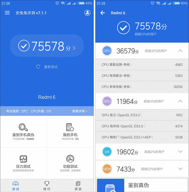 Производительность Xiaomi Redmi 6 проверили в AnTuTu