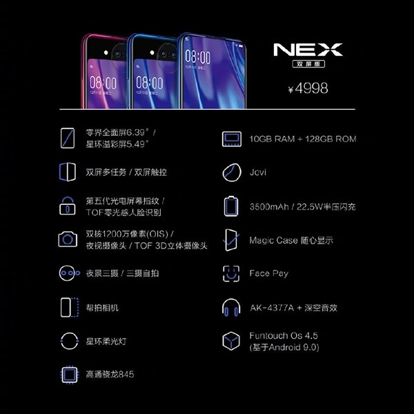 Состоялась премьера Vivo Nex Dual Display с двумя AMOLED-экранами