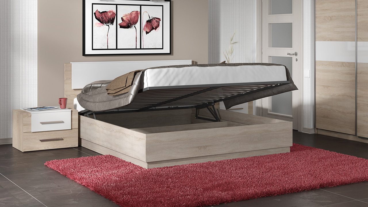 двуспальные кровати с подъемным механизмом