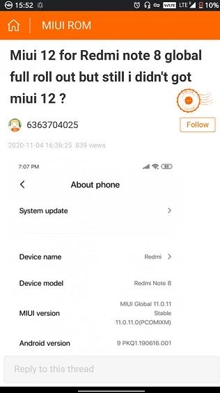Проблему с обновлением Redmi Note 8 обещают оперативно решить